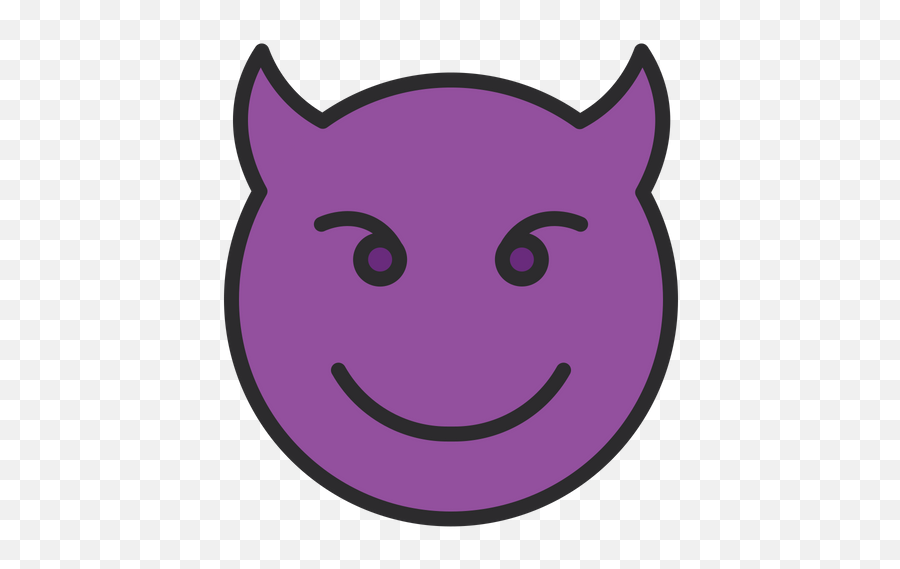 Smiling Face With Horns Emoji Icon Of Colored Outline Style - Happy,Smiling Eyes Emoji