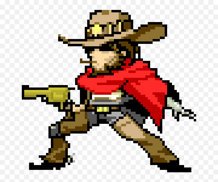 Overwatch Mccree Pixel Spray Clipart - Overwatch Pixel Art Mccree Emoji,Mccree Emoticons