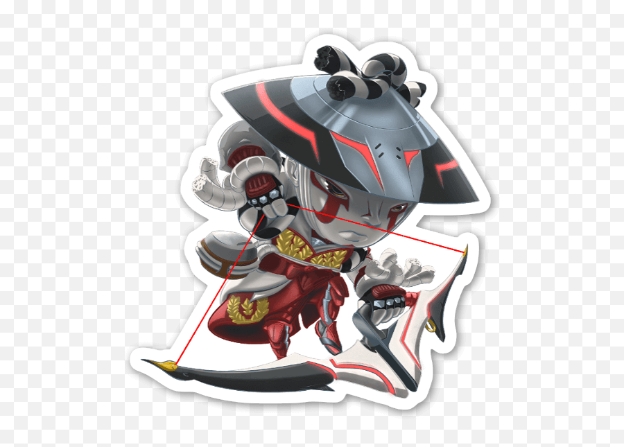 Die Cut Kabuki Hanzo - Kabuki Hanzo Art Emoji,Hanzo Emoji Set