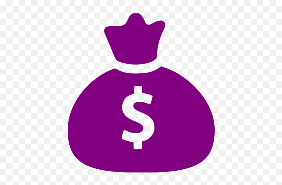 Purple Money Bag Icon - Free Purple Money Bag Icons Dark Purple Money Icon Emoji,Brown Bag Emoticon