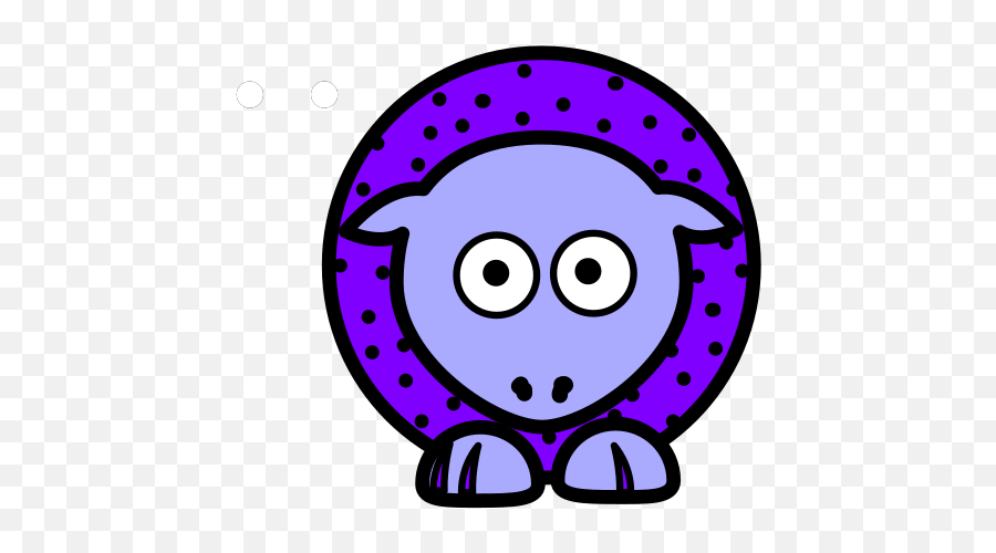 Sheep - Purple With Black Polkadots And Blue Feet Wider Clip Art Emoji,Sheep Emoticon