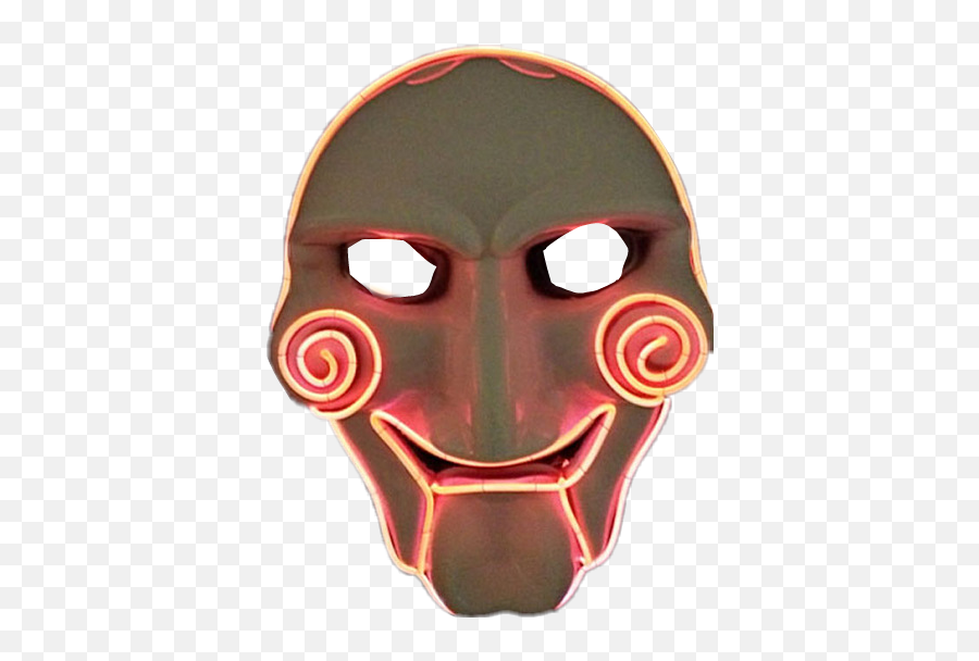 Neon Glow Saw Clown Mask - Supernatural Creature Emoji,Glowing Emoji Mask