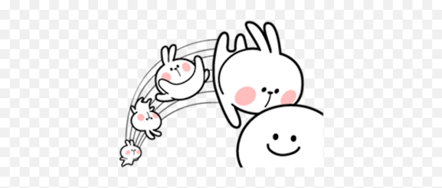 Spoiled Rabbit With Friends - Stickers Spoiled Rabbit Png Emoji,Happy Bunny Emoji Line