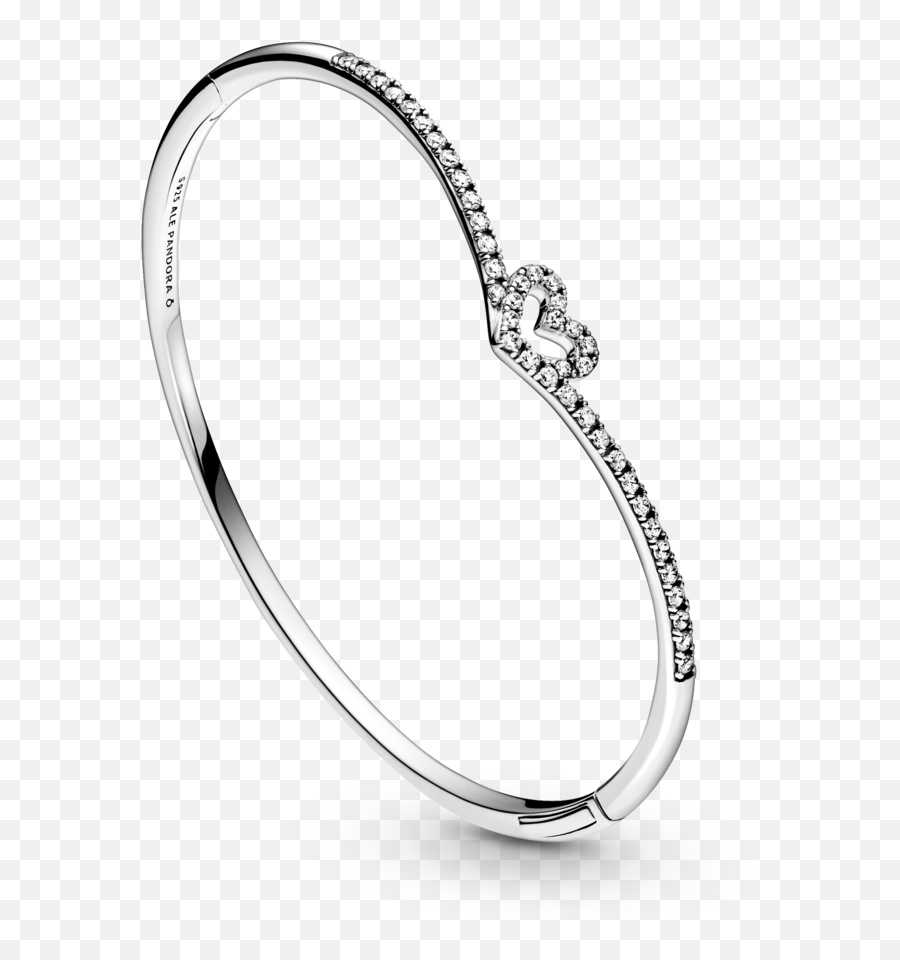 Pandora Bracelets - Mypanjewelrycom Pandora Sparkling Heart Wishbone Bangle Emoji,Emoji Bracelet Pandora Store