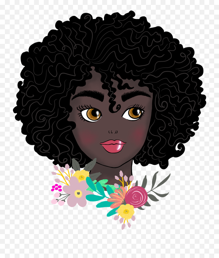 Woman Makeup Curly - Niña Afro Png Emoji,African American Couple Emojis