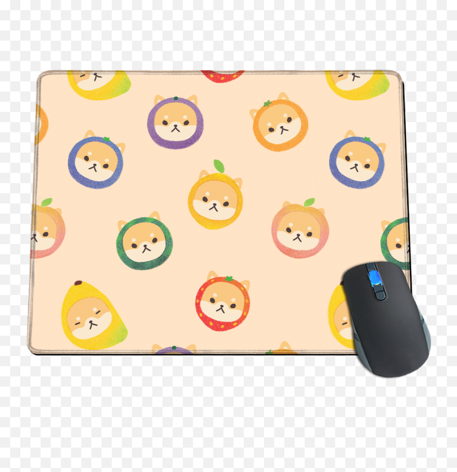 Fruithead Shiba Toss Mousepad - Happy Emoji,Messenger Emoticons Mouse