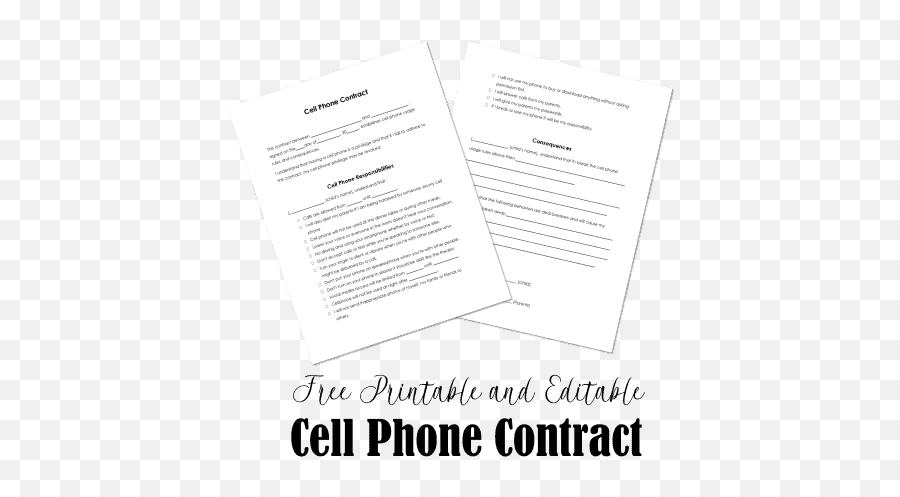 Editable Cell Phone Contract For Kids - Document Emoji,Free Print Out Pictures List Of Emotions For A Toddlers