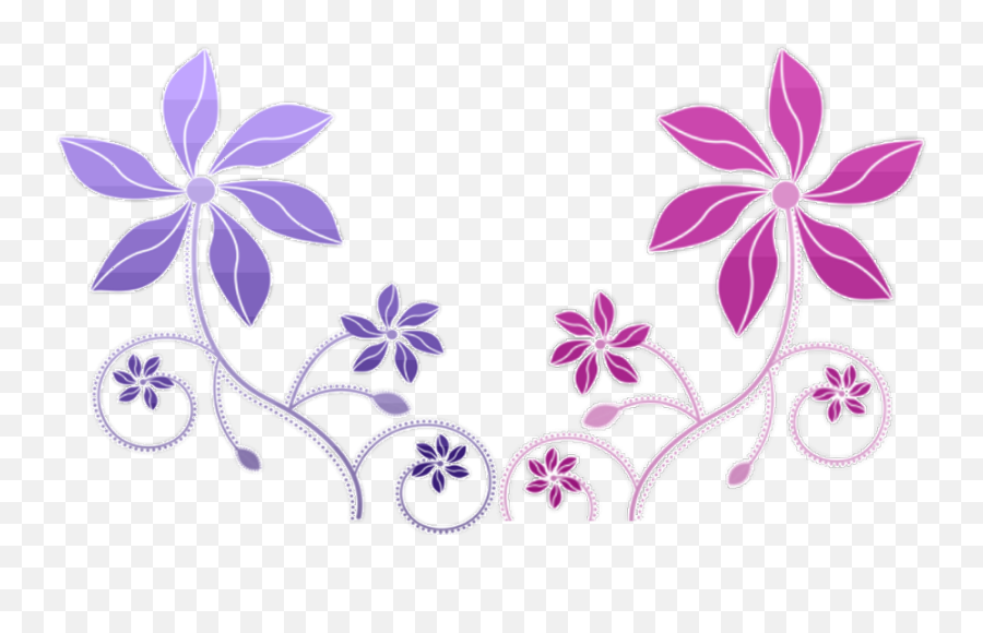 Colorful Flowers Png - Pink And Purple Flowers Drawings Purple Colour Flowers Png Emoji,Violet Flower Emoji