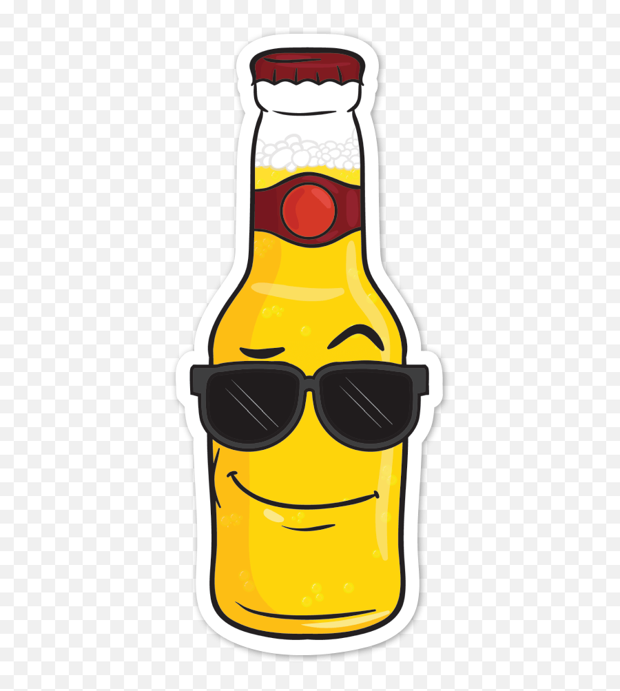 Clipart Sunglasses Emoji - Png Download Full Size Clipart Cartoon Of Beer Bottle,Beer Emoji
