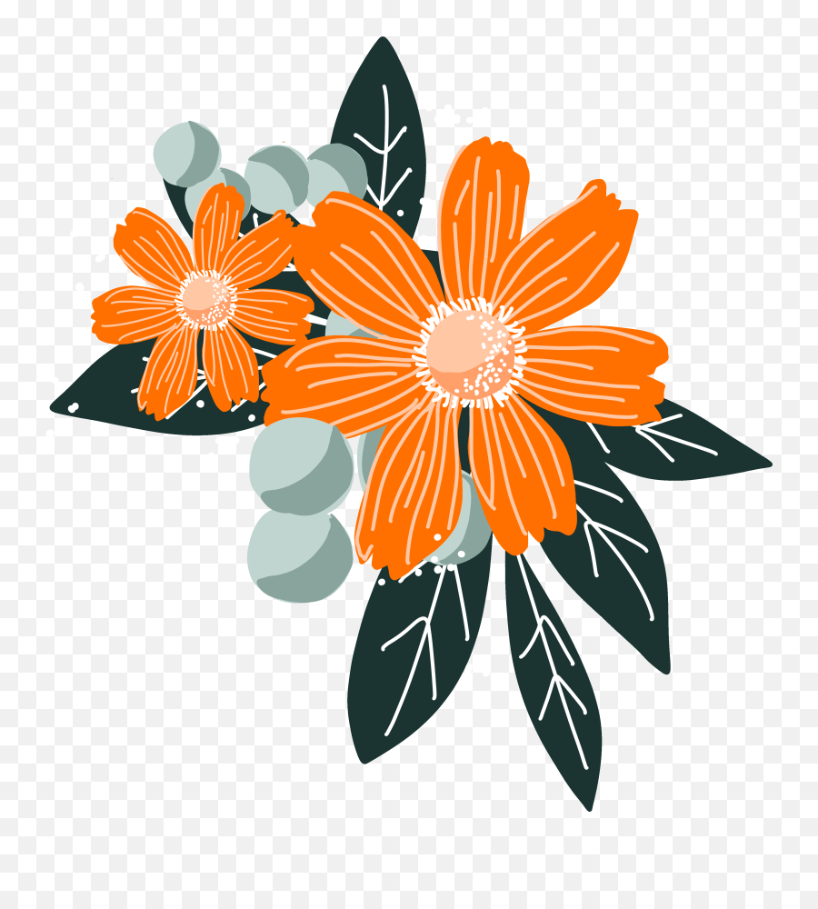 Flower Power Sticker For Ios Android Giphy Orange Flowers - Decorative Emoji,Iphone Flower Emoji
