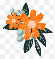 Flower Power Sticker For Ios Android Giphy Orange Flowers - Decorative Emoji,Iphone Flower Emoji