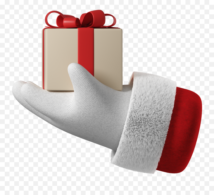 Santau0027s Hand Holding Christmas Gift Photo Emoji,Christmas Gift Emoji