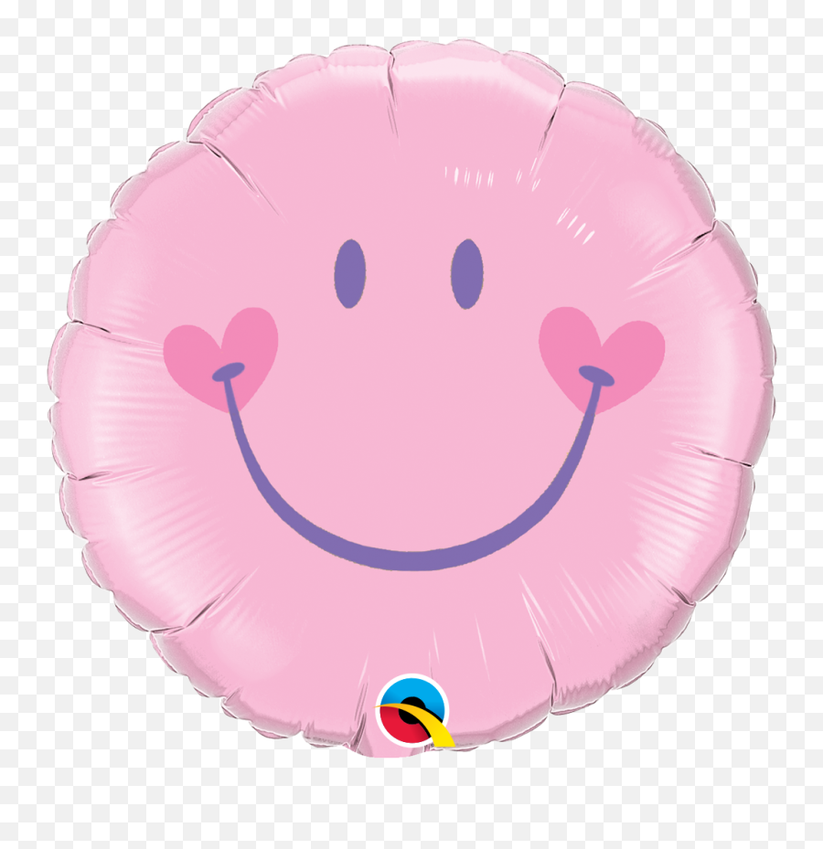 Sweet Smiley Face Pale Pink Foil Balloon - Pink Smiley Face Emoji,Frozen Emoticon