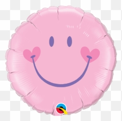 Sweet Smiley Face Pale Pink Foil Balloon - Pink Smiley Face Emoji,Frozen Emoticon