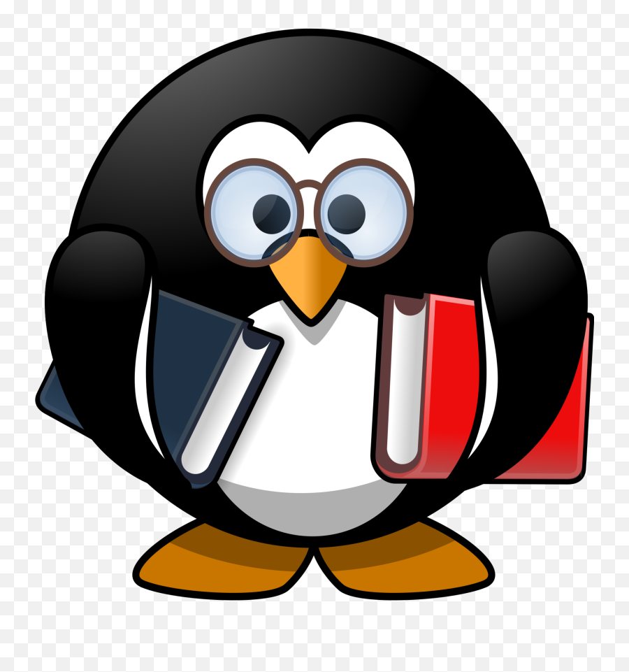Tux Animal Bird Book Books Png Picpng - Penguin With Books Clipart Emoji,Bird Emoji