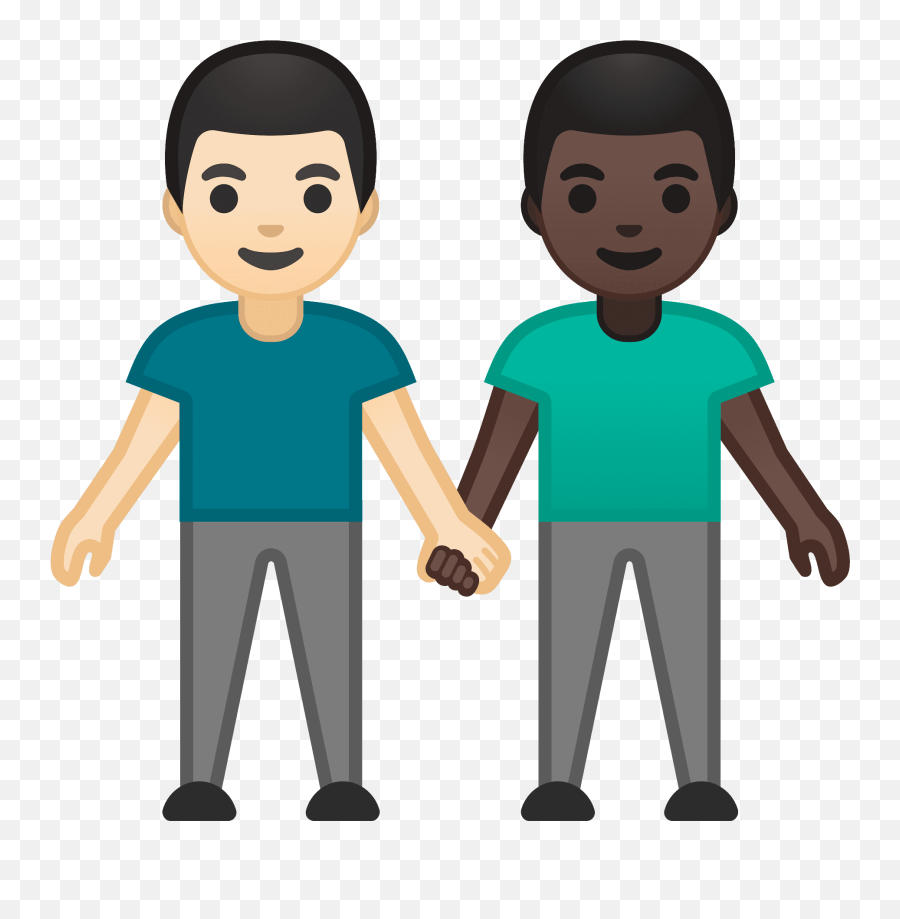 Men Holding Hands Emoji Clipart - Two Men Holding Hands Cartoon,Friendship Emoji