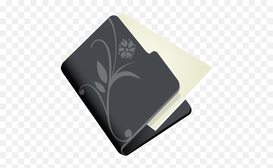 Folder Flower Black Icon Flowered Folder Iconset Dapino - Floral Folder Ico Icon Emoji,Black Flower Emoji