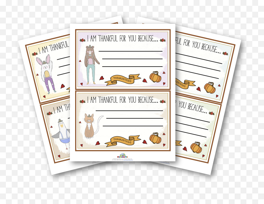 Thankful 4 You Cards - Illustration Emoji,Printable Emotion Cards + Therapy