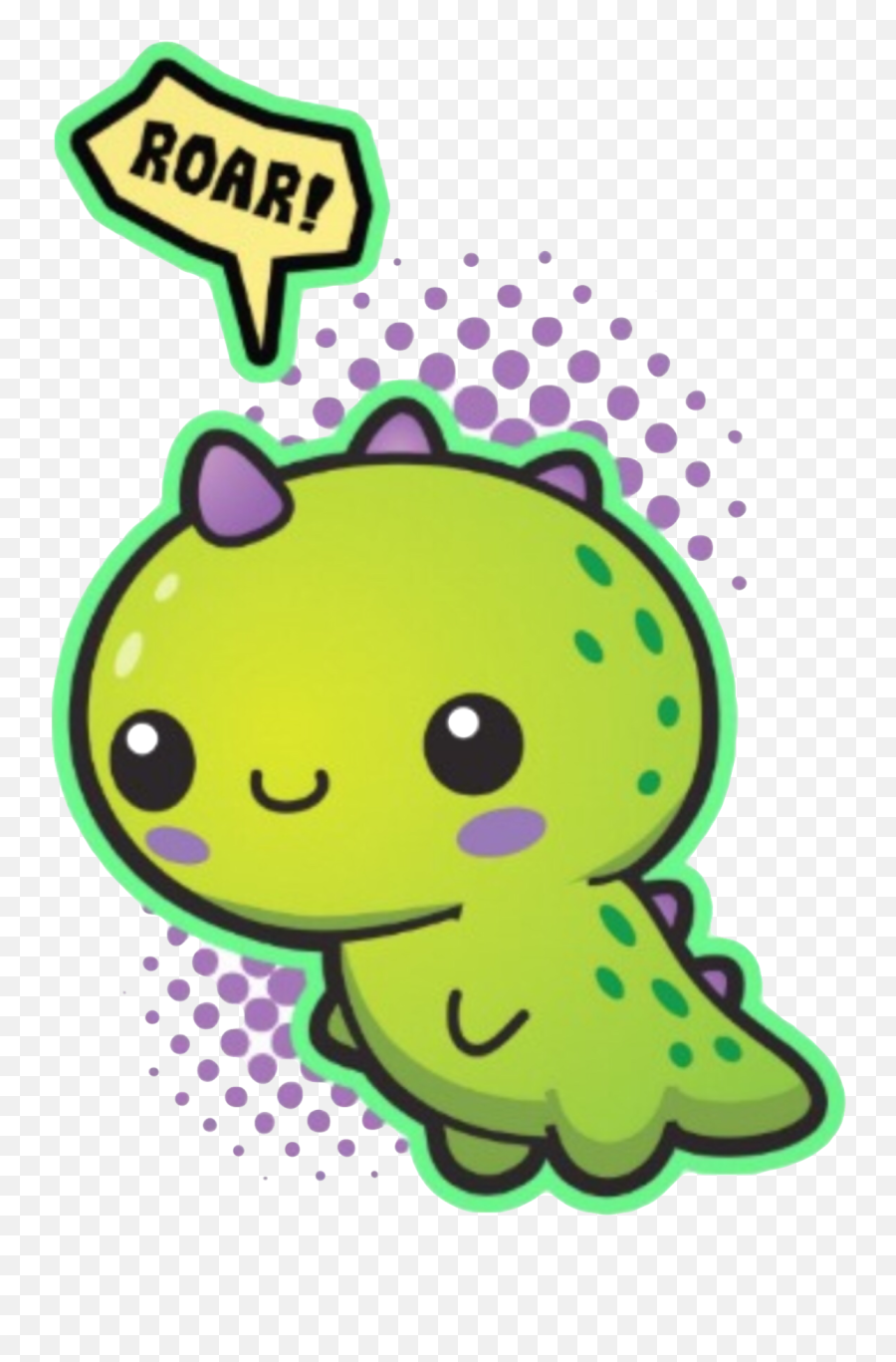 Kawaii Cute Dinosaur Animal Sticker By David Belmonte - Transparent Purple Birthday Balloons Emoji,Dinosaur Emojis Android
