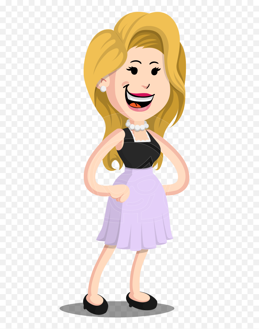 Flat Casual Blonde Female Cartoon Vector Character Graphicmama - Transparent Background Cartoon Woman Blonde Hair Emoji,