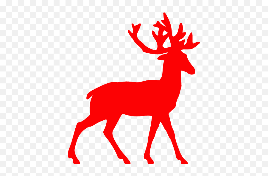 Red Deer Icon - Free Red Animal Icons Emoji,Deer Face Emoticon