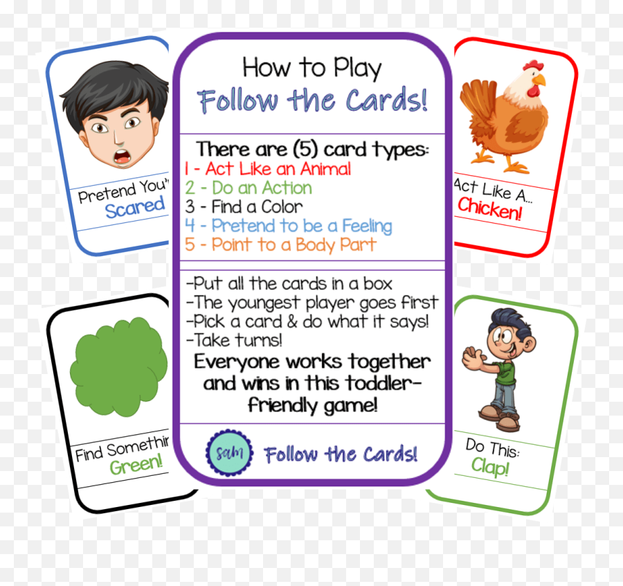 Follow The Cards - Toddler Card Game Sense And Momability Language Emoji,Emotion Picture Cards Scared