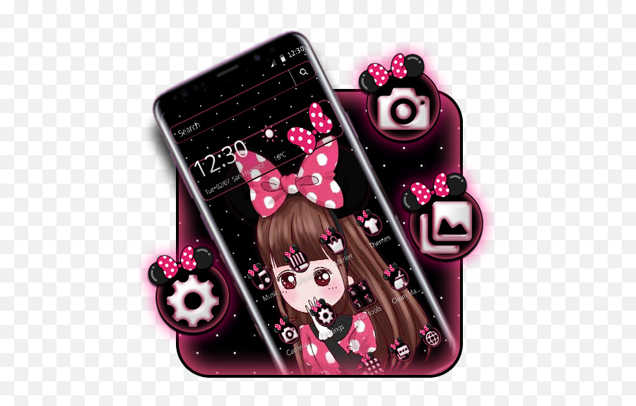 Download Cute Pink Girl Theme On Pc U0026 Mac With Appkiwi Apk - Cute Pink Girl Theme Emoji,Cute Emoji Backgrounds Girls