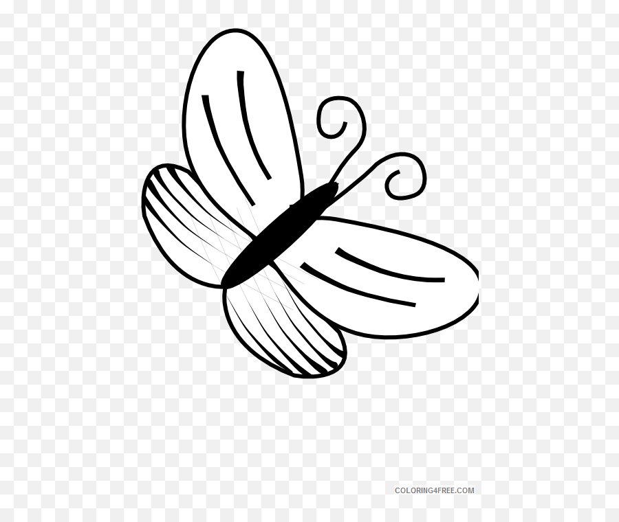 Black And White Butterfly Coloring Pages Butterfly 57 Black - Butterfly Clipart Black And White Emoji,Black And White Flower Emoji