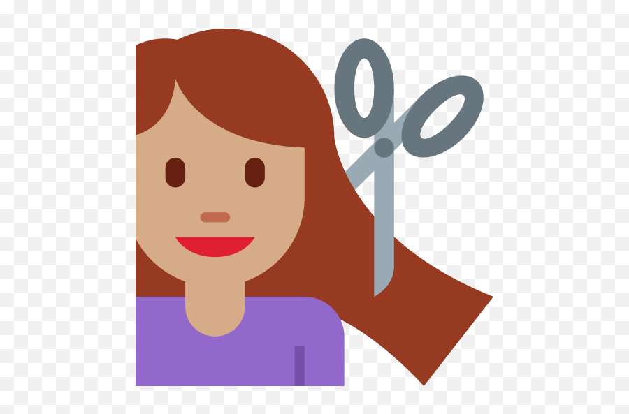 U200d Woman Getting Haircut Medium Skin Tone Emoji - Cortar O Cabelo Png,Girly Emojis
