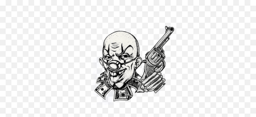 Clown And Gun Tattoo Png Hd Transparent Background Image Emoji,Gta 5 Where Is The Emojis
