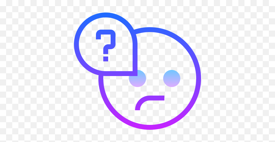 Puzzled Icon In Gradient Line Style Emoji,Thinking Emoji Icons