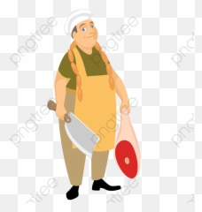 Meat Hawker Peddler - Illustration Clipart Full Size Workwear Emoji,Dog And Meat Emoji