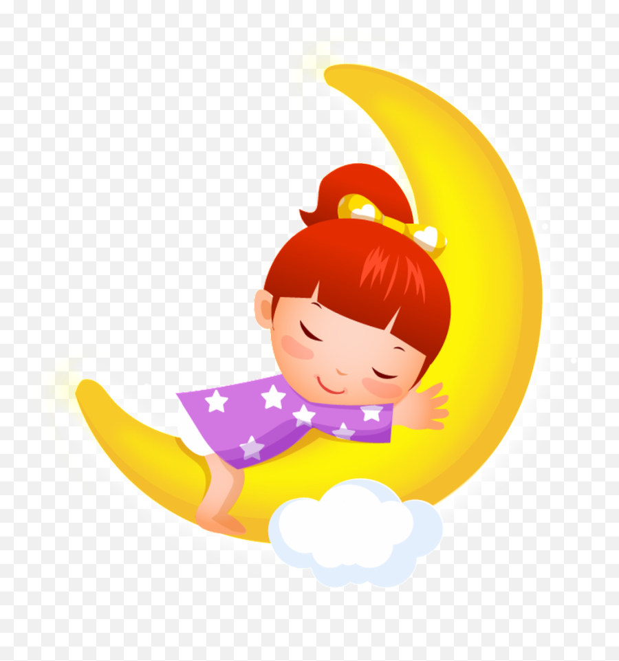 Sleeping Little Girl Cartoon Transparent - Good Night And Cartoon Sweet Good Night Emoji,Sweet Dream Emoji