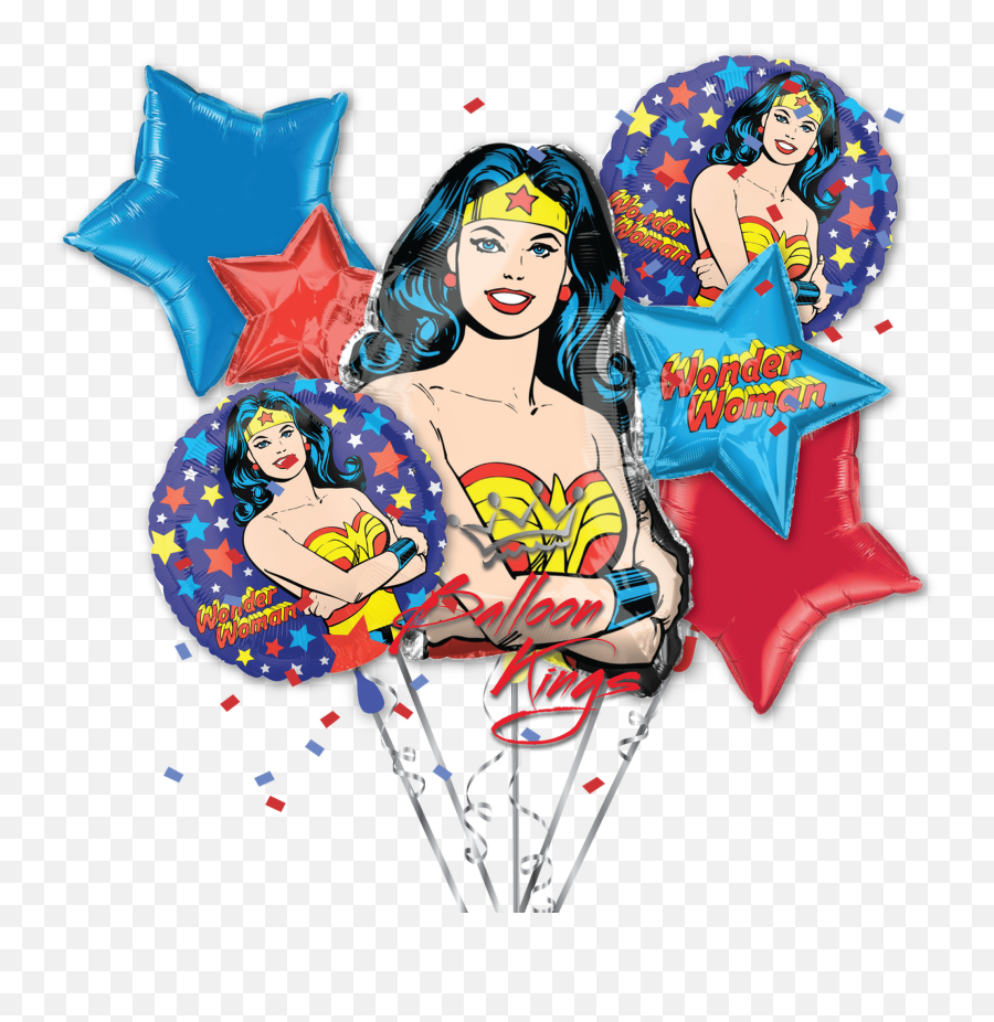 Wonder Woman Bouquet - Globos De Wonder Woman Emoji,Wonder Woman W Emoji