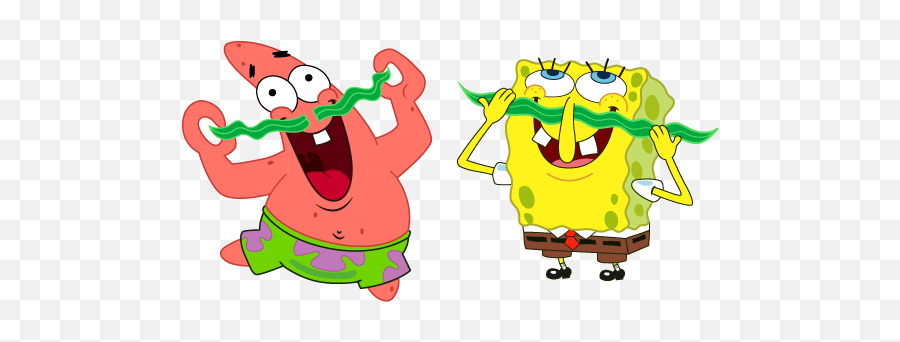 Spongebob Cartoon Drawings - Spongebob And Patrick Mustache Emoji,Spongebob Squarepants Dramatic Emoticons