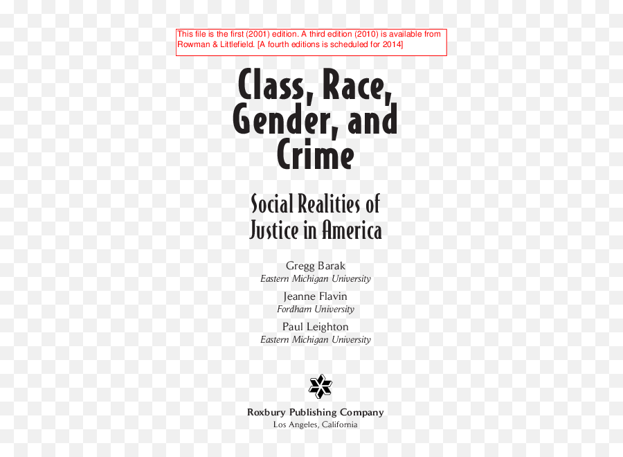 Pdf Class Race Gender And Crime The Social Realities Of - Dot Emoji,Is Prisoner To My Emotions From Tracy Jenkins Real?