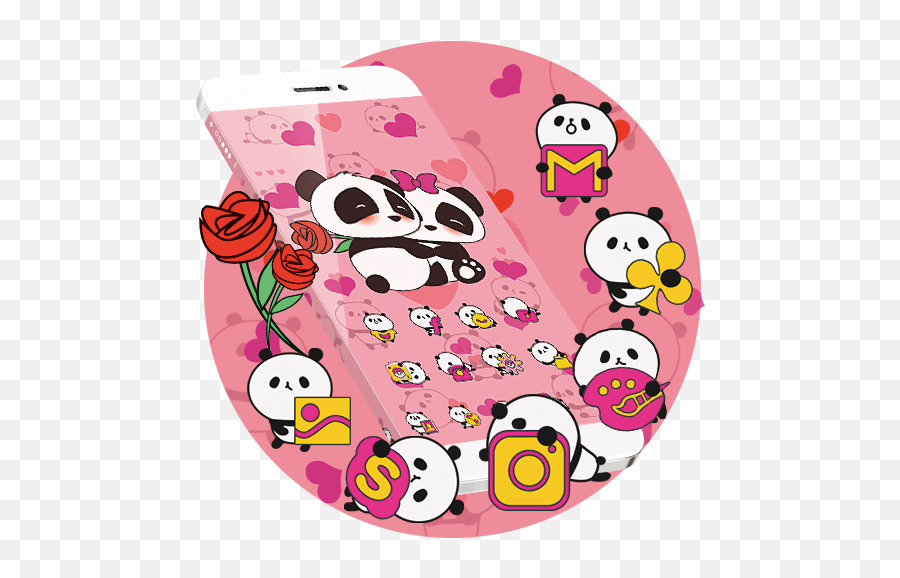 Pink Panda Cute Iconsfor Android - Apk Download Icon Emoji,Panda Emoji Galaxy