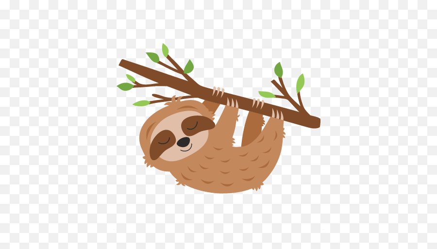 Sloth Hanging From Tree Svg Cut File Svg Cut File Scrapbook - Sloth Hanging From Tree Clipart Emoji,Sloth Emoticon Facebook