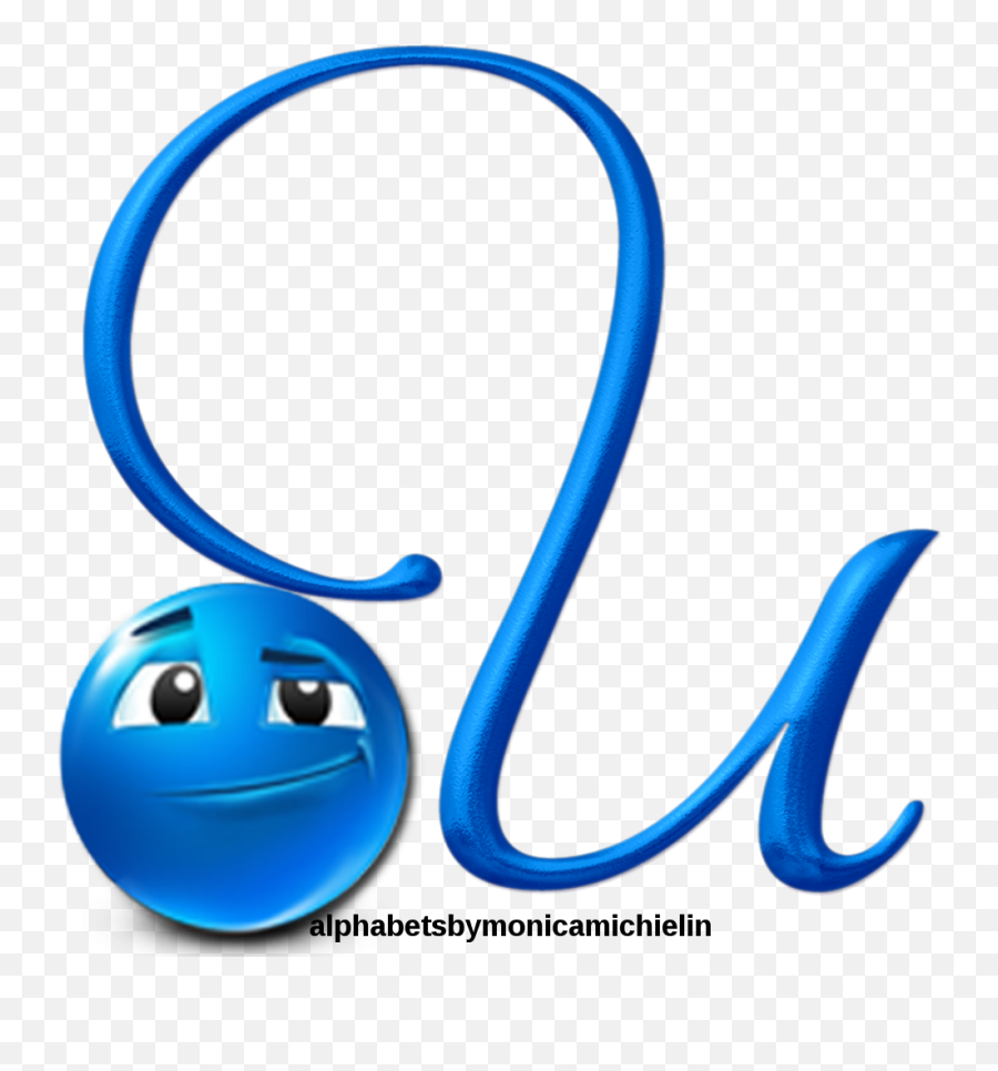 Monica Michielin Alphabets Blue Smile Emoticon Emoji - Happy,Fb Emoticons Thankful