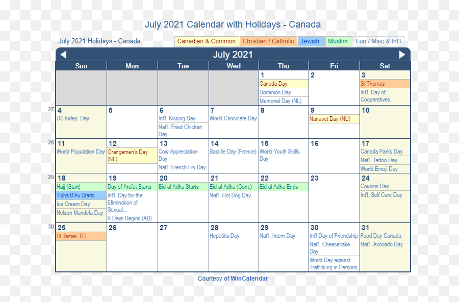 July 2021 Calendar With Holidays Canada - January 2022 Calendar With Holidays Emoji,Heyorca Emojis