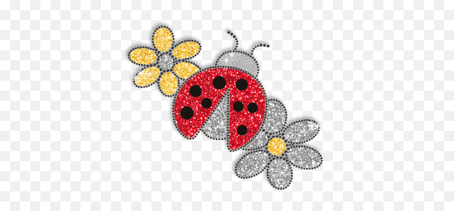 Personalized Bling Hotfix Design Ladybug And Flowers Emoji,You've Had Enough Emotions Today Ladybug