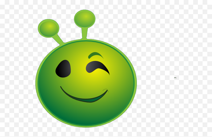 Alien Emoji Winking Clip Art At Clker - Happy Alien Emoji,Winking Emoji