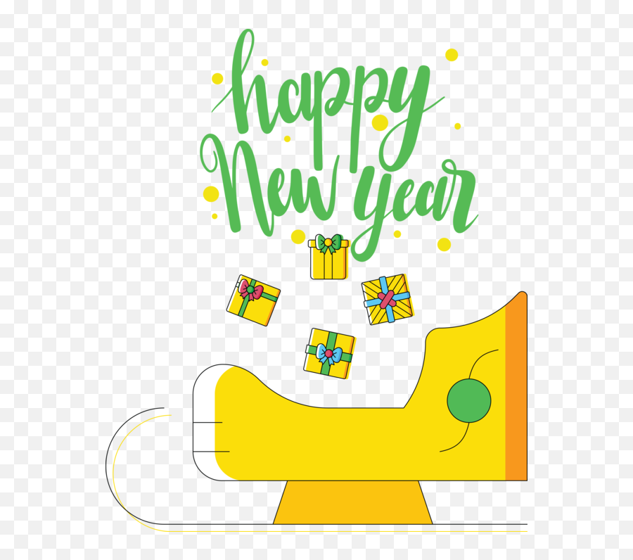 New Year Cartoon Yellow Line For Happy New Year 2021 For New - Happy New Year 2021 Animetion Png Emoji,Happy New Year Emoticon