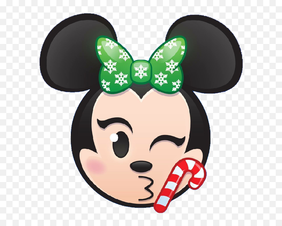 Blowing Candy Cane Kisses Holiday Minnie Disney Emoji - Fictional Character,Blowing Kisses Emoticon