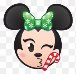 Blowing Candy Cane Kisses Holiday Minnie Disney Emoji - Fictional Character,Blowing Kisses Emoticon