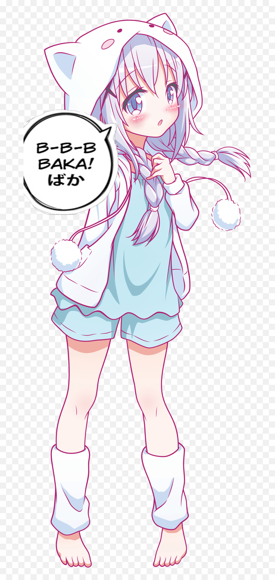 Anime Baka Sticker - Loli Kawaii Girl Neko Emoji,Baka Emoji