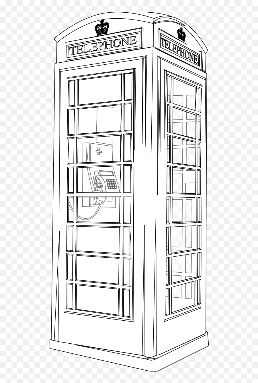 London Clipart Red Telephone Box - Draw A Telephone Box Emoji,Phone Booth Emoji