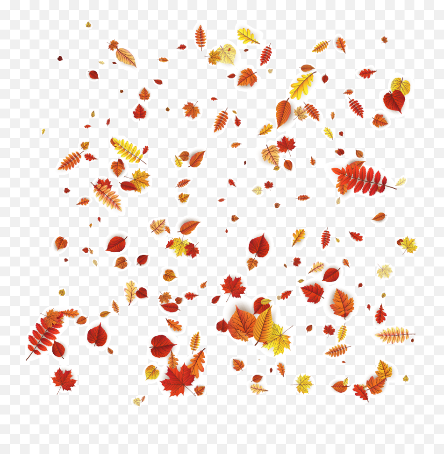 Vector Autumn Leaves Falling Png - Transparent Orange Confetti Png Emoji,Fallen Leaves Emoji