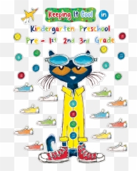 Pete The Cat Keeping It Cool Inbulletin Board Pete The - Preschool Pete The Cat Bulletin Board Emoji,Cat Emotions Ear Chart