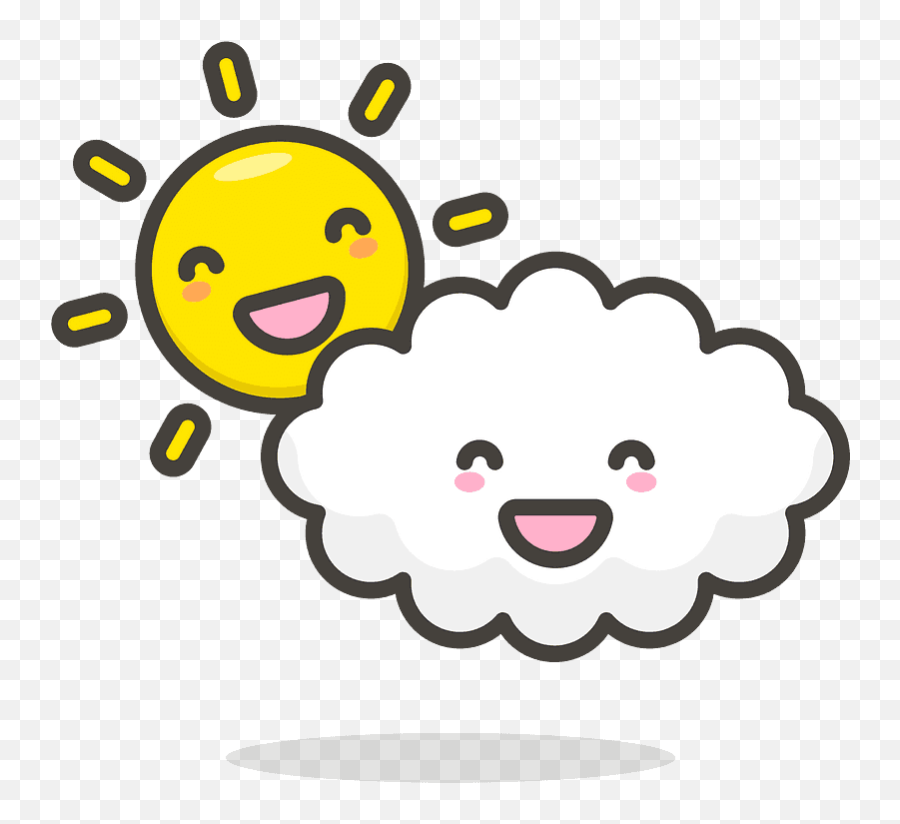 Cloudy Cloud Sun Funny Free Icon Of - Icon Png Lucu Transparan Emoji,Cloudy Emoji